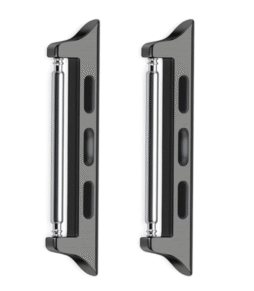 Apple Watch Lug Adapters - 316L Steel (20mm width) - Black (Pair)