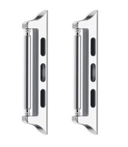 Apple Watch Lug Adapters - 316L Steel (20mm width) - Silver (Pair)